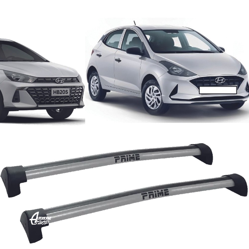 Rack Teto Aluminio Prime Hyundai HB20 2020/ 2024 Prata PR306
