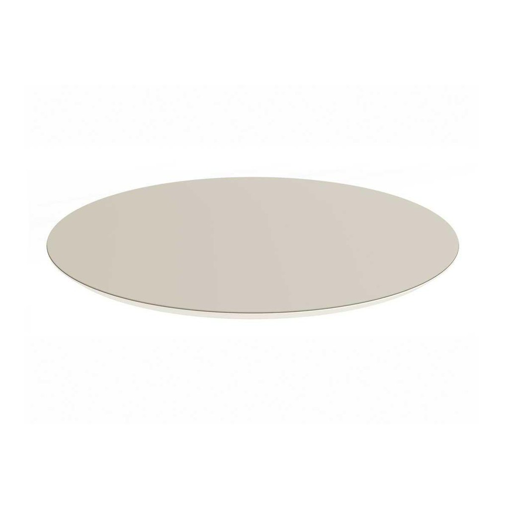 Tampo Mesa Sala de Jantar Madeirado c/Vidro TA60 Redondo 120x120cm Off White c/ Vidro Off White - Kappesberg - Home & Living