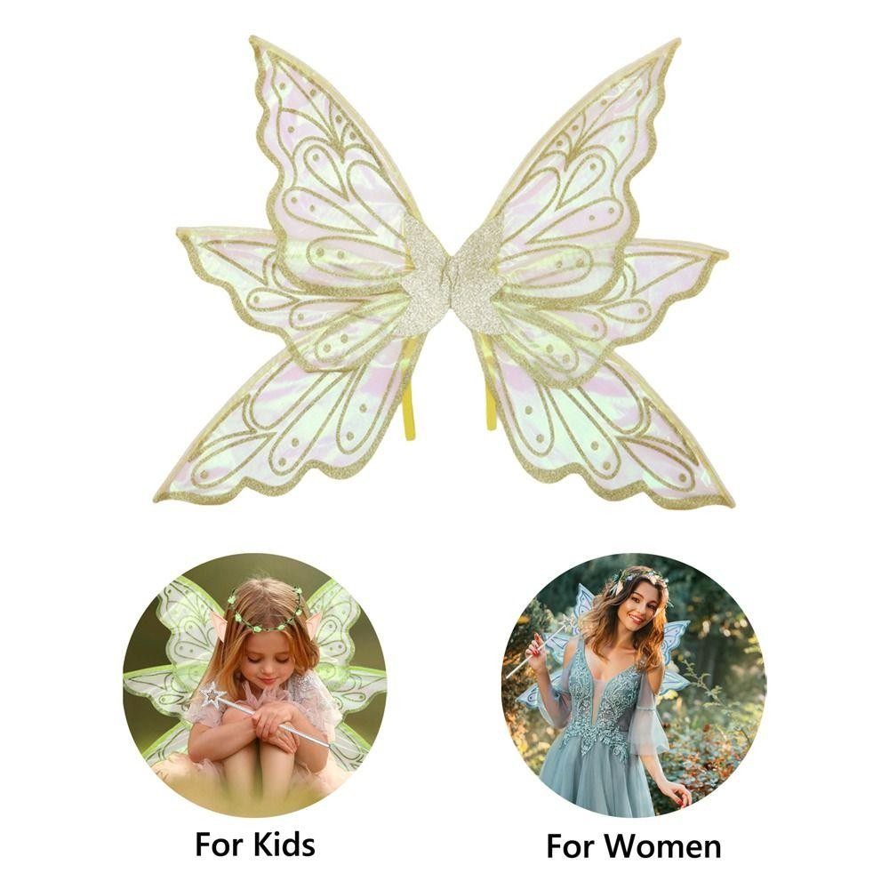 Asas De Borboleta De Organza, Fada Para Meninas E Adultos , Fantasia Brilhante — imagem 2 de 2