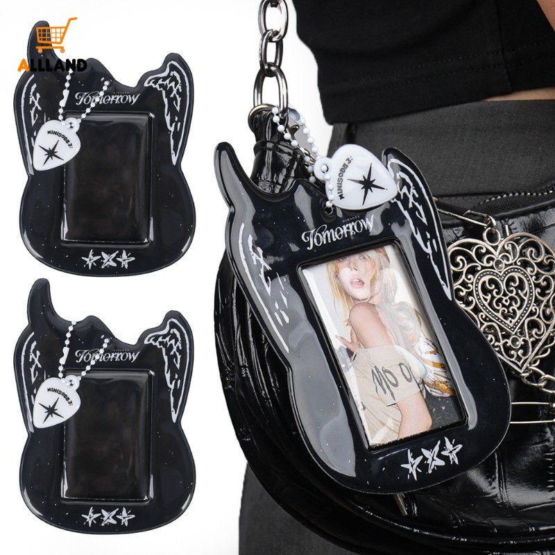 Capa Preta Para Cartão Fotográfico Em Formato De Guitarra-Kpop Idol Star Picture Display Holder-Protetora Bancário De Identificação De Crédito