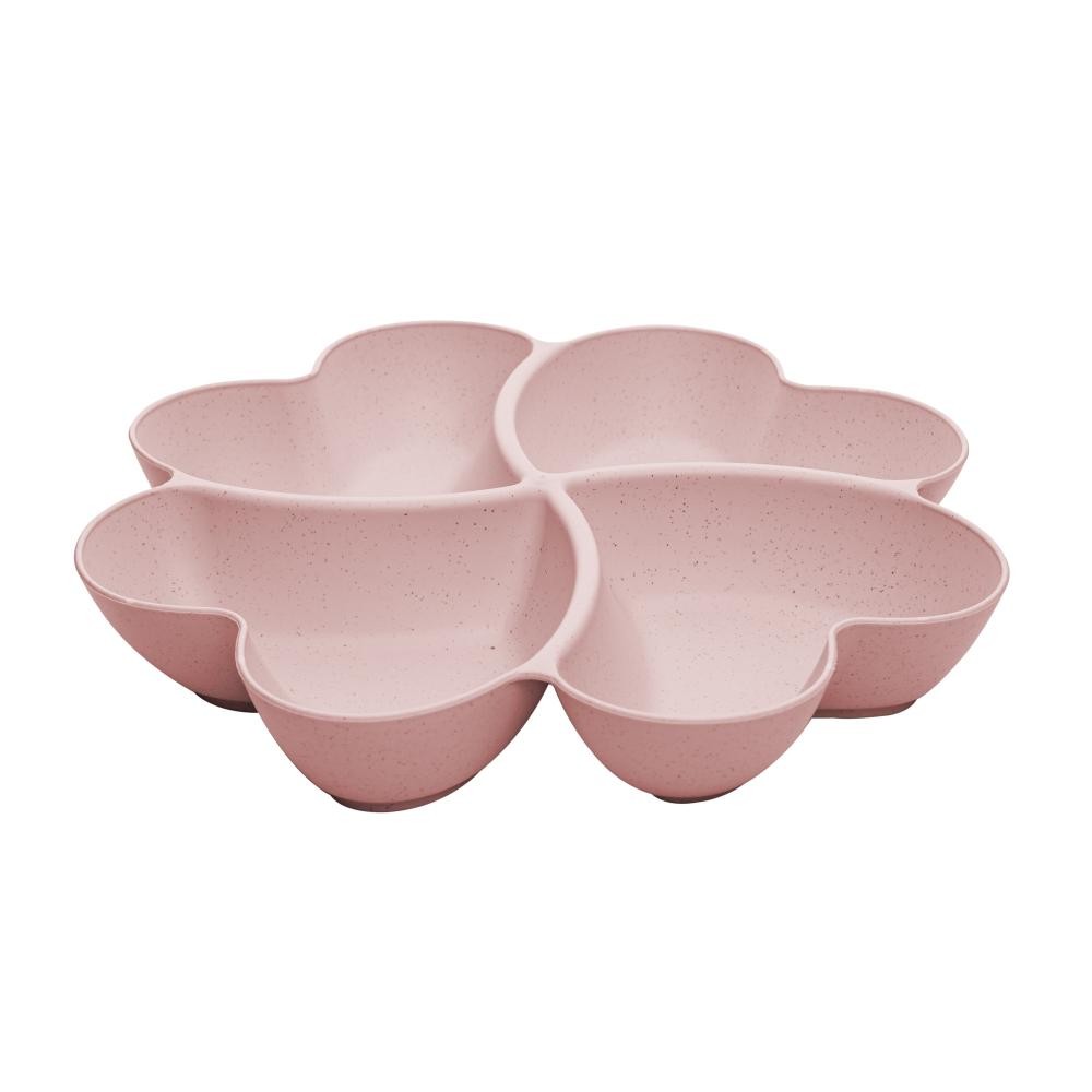 Petisqueira Lyor Lines de Bambu e PP Rosa 27cm x 27cm x 7cm - Home & Living
