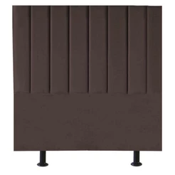 Cabeceira Estofada Cama Box Solteiro 90 cm Paolla Suede Marrom