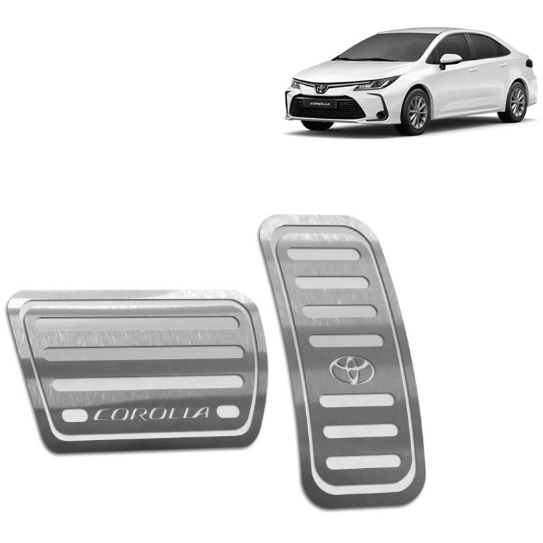 Pedaleira Corolla 20/.. Automático Aço Inox - Não fura o pedal