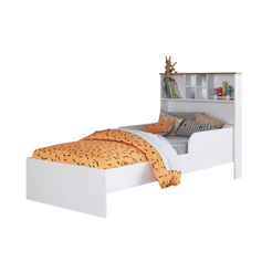 Cama Infanto Juvenil Com Protetores Estante Prateleira Espelho House Sem Colchão Quarto Branco