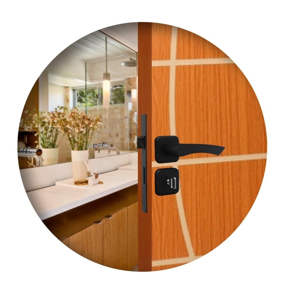 Fechadura Para Porta De Banheiro Roseta Genebra Preto Fosco MGM 40mm em Oferta na Shopee