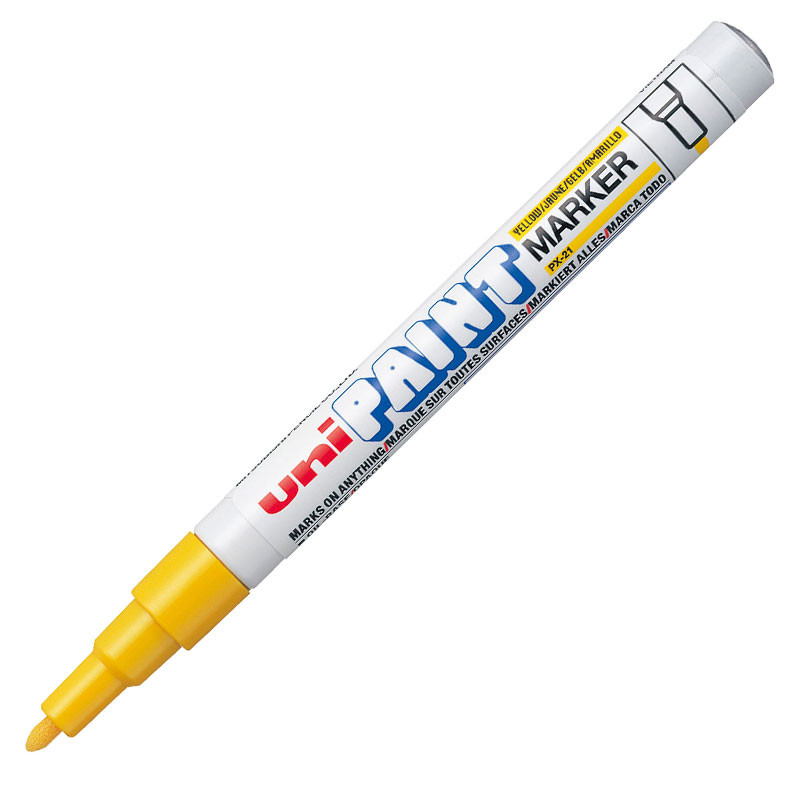 Pincel marcador permanente Paint Marker Amarelo PX-21 Uni-Paint - Stationery