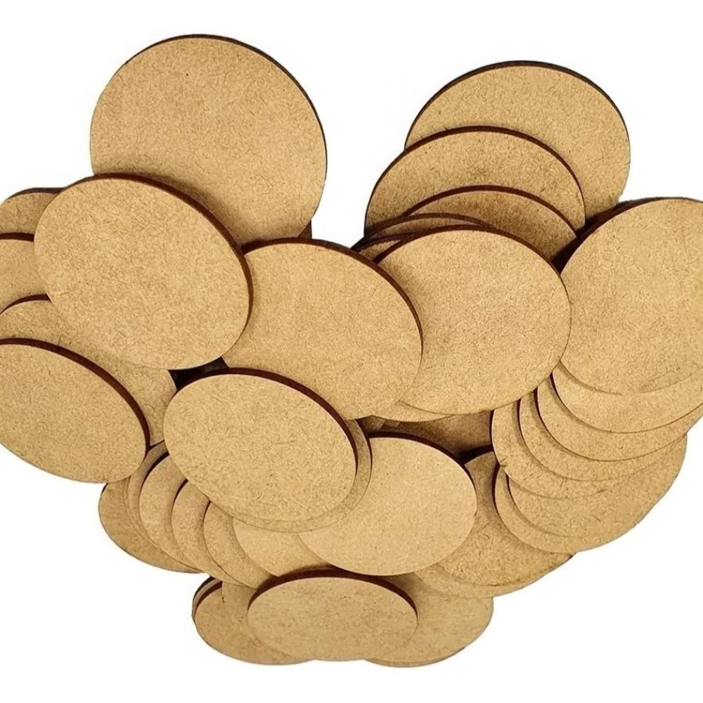 Kit 150 bolachas base sousplat círculo em mdf cru 8 x 8