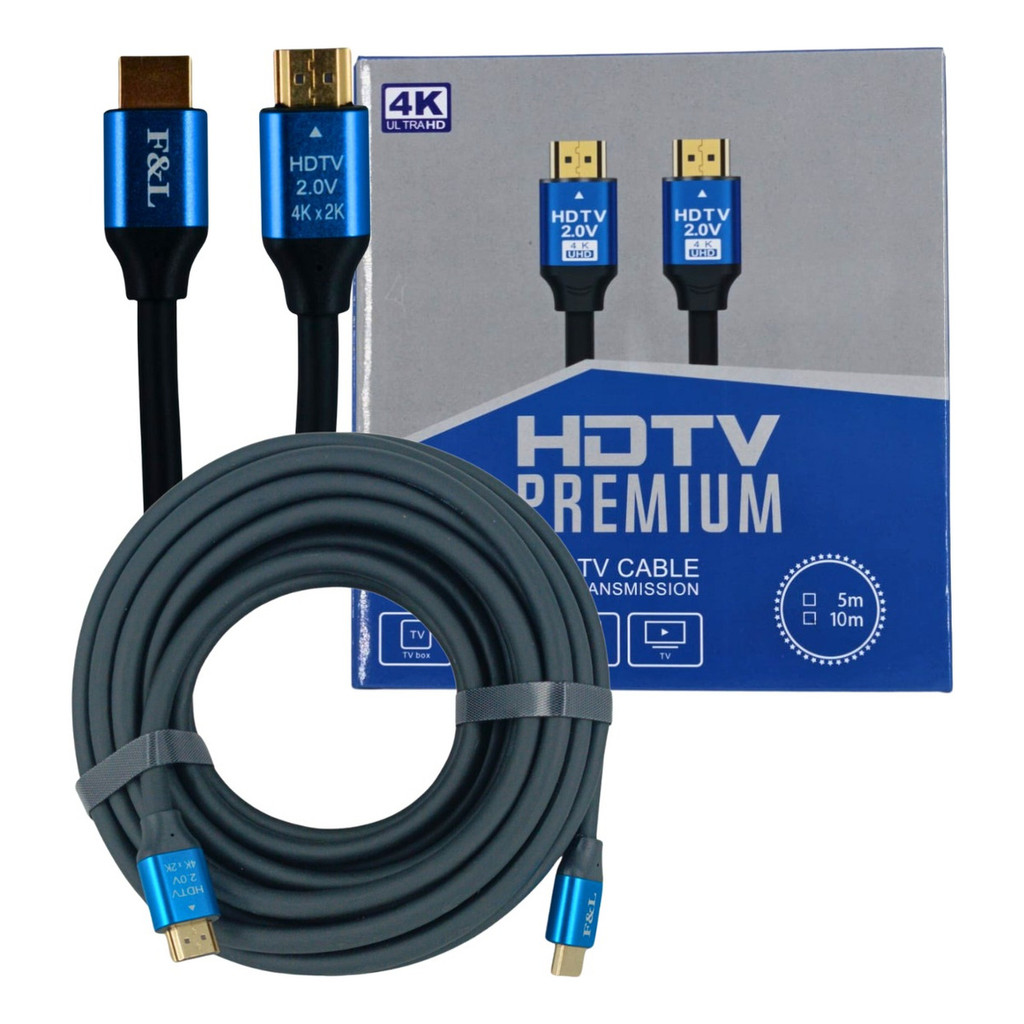 Cabo Hdmi 10m 4k 2.0 Com Conectores 24k Gold Blindado