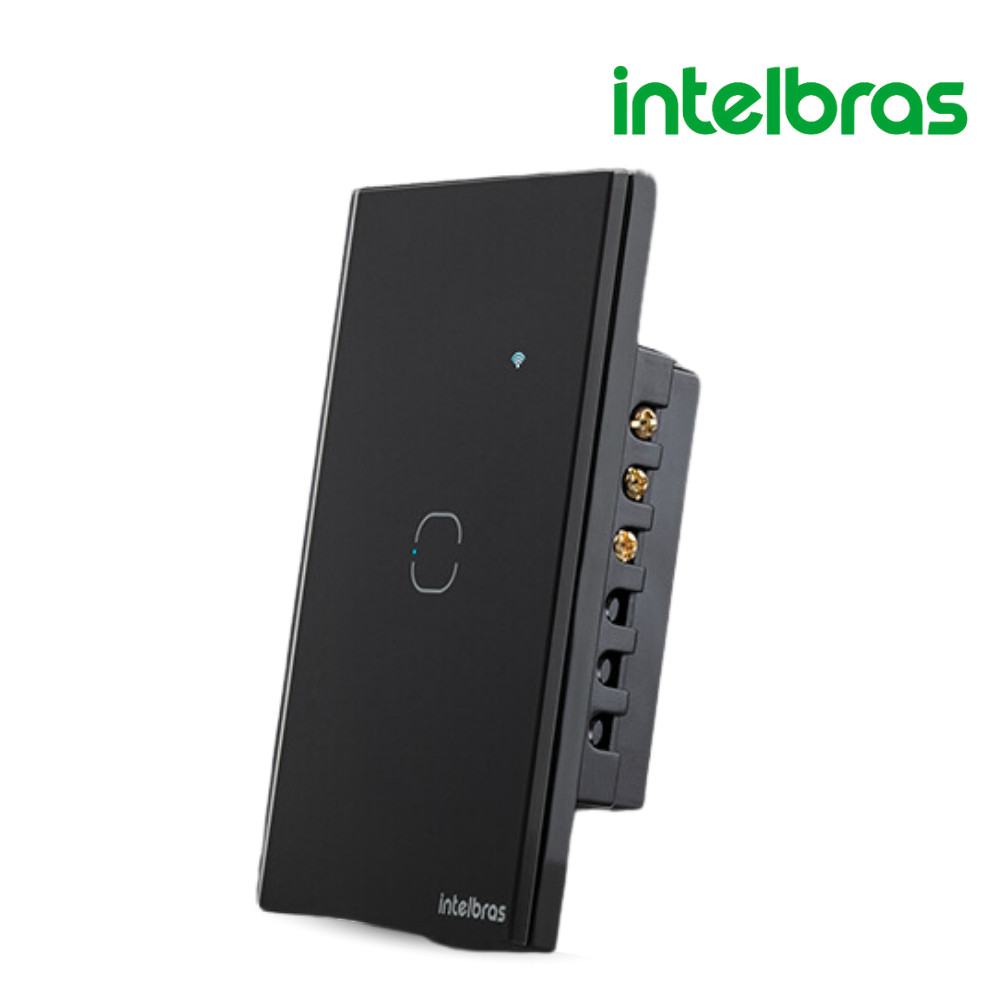 Interruptor Inteligente Wifi Smart Touch 1 Tecla EWS 1001 Preto Intelbras Compatível com Alexa