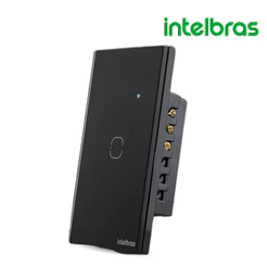 Interruptor Inteligente Wifi Smart Touch 1 Tecla EWS 1001 Preto Intelbras Compatível com Alexa