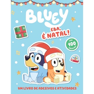 Bluey Livro de Adesivos e Atividades - Eba, é Natal! em Oferta na Shopee