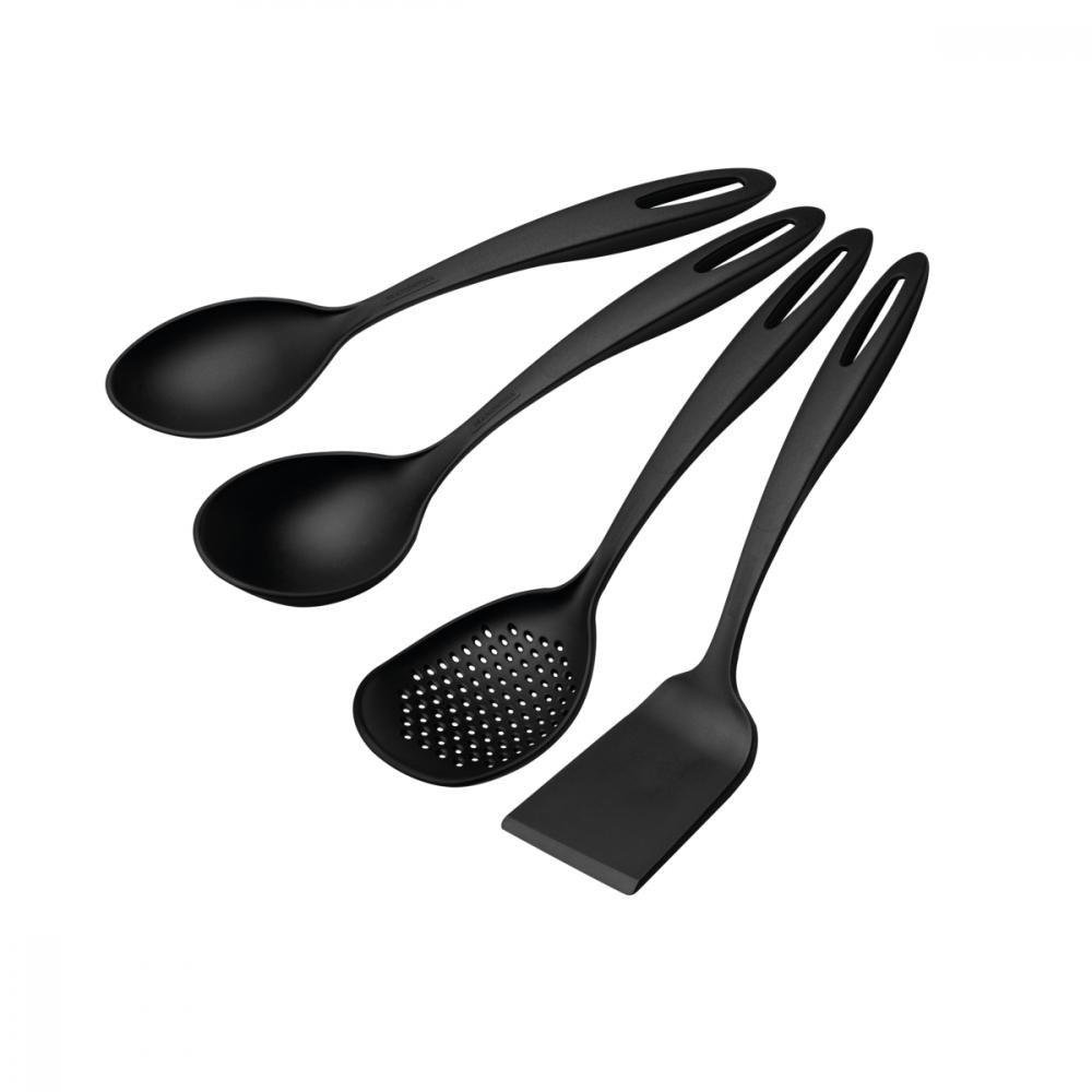 Jogo de Utensilios Tramontina Ability em Nylon Preto 4 Peças