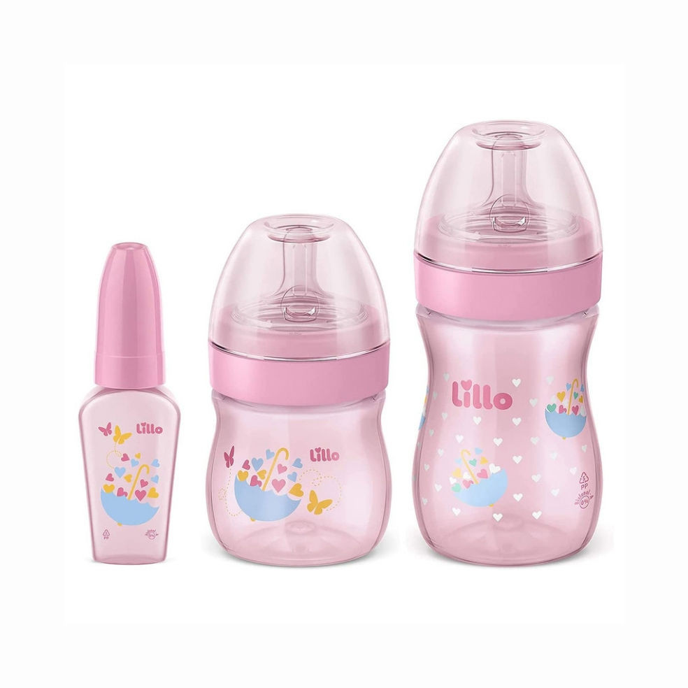 Kit Mamadeira Lillo Evollution Menina Com 03 Peças