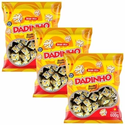 Kit com 3 Pacotes Dadinho Doce 600g - Dizioli