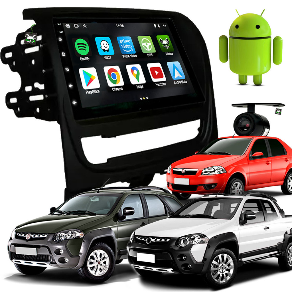 Kit Central Multimidia Android 7 Pol Palio Weekeend/Siena 2013 2014 2015 2016 Strada 2012 a 2016 em Oferta na Shopee