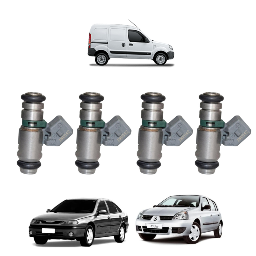 Kit 4x Bico Injetor Renaurt Peugeot Clio Megane Scenic 1.6/2.0 Flex IWP042 16v 042