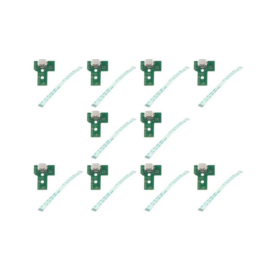 10 Placas Usb Jds/Jdm 030 com Flat/Flex 12 Vias para Carregamento Compatíveis com o Controle de PlayStation 4 PS4