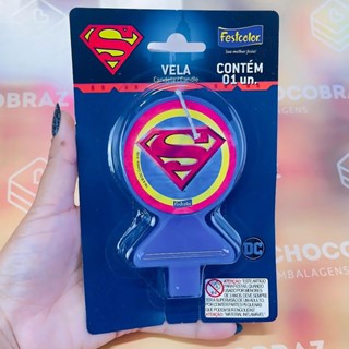 VELA SUPERMAN GEEK FESTCOLOR em Oferta na Shopee