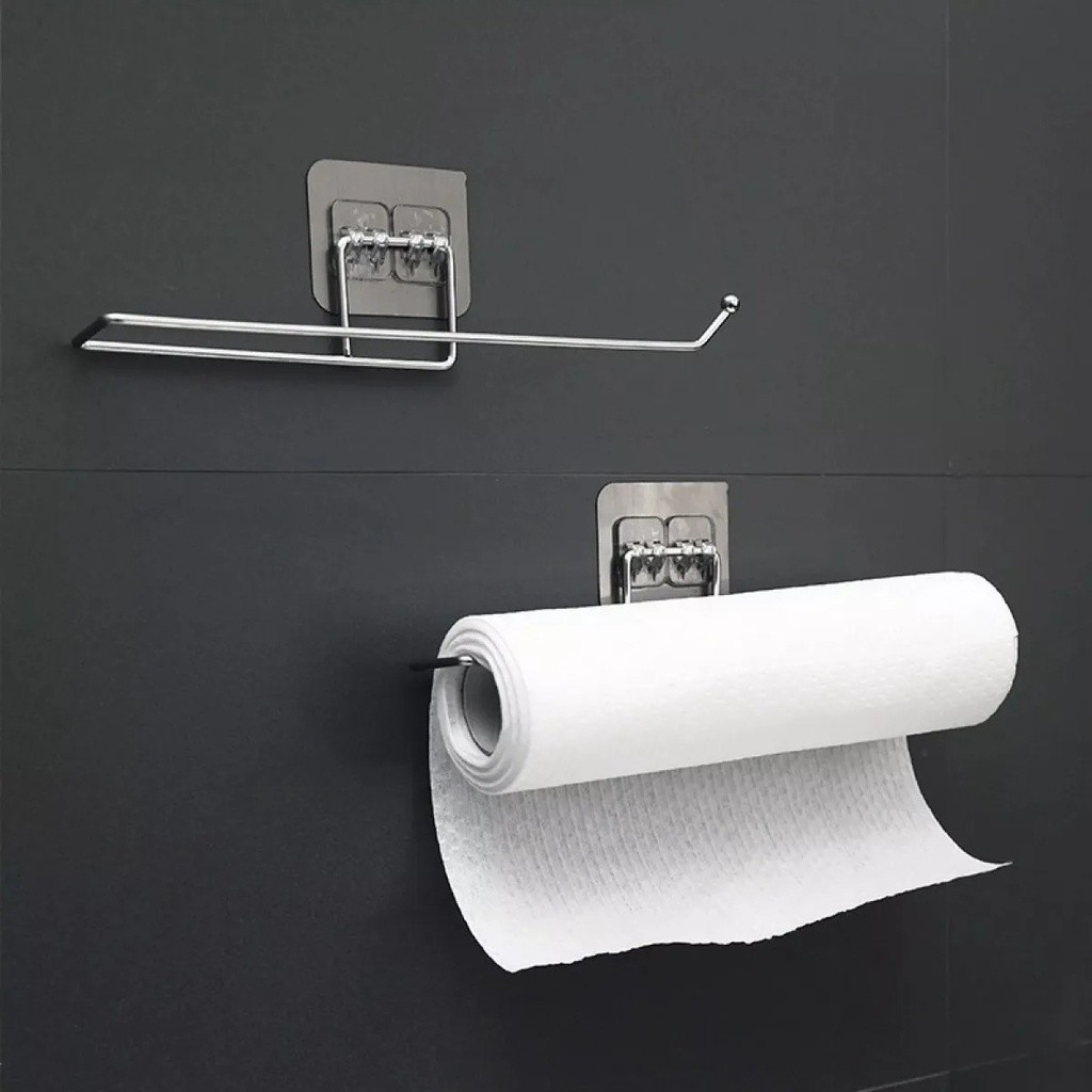 KIT2 Porta Papel Toalha e Suporte de Filme de Alumínio para Parede de Cozinha