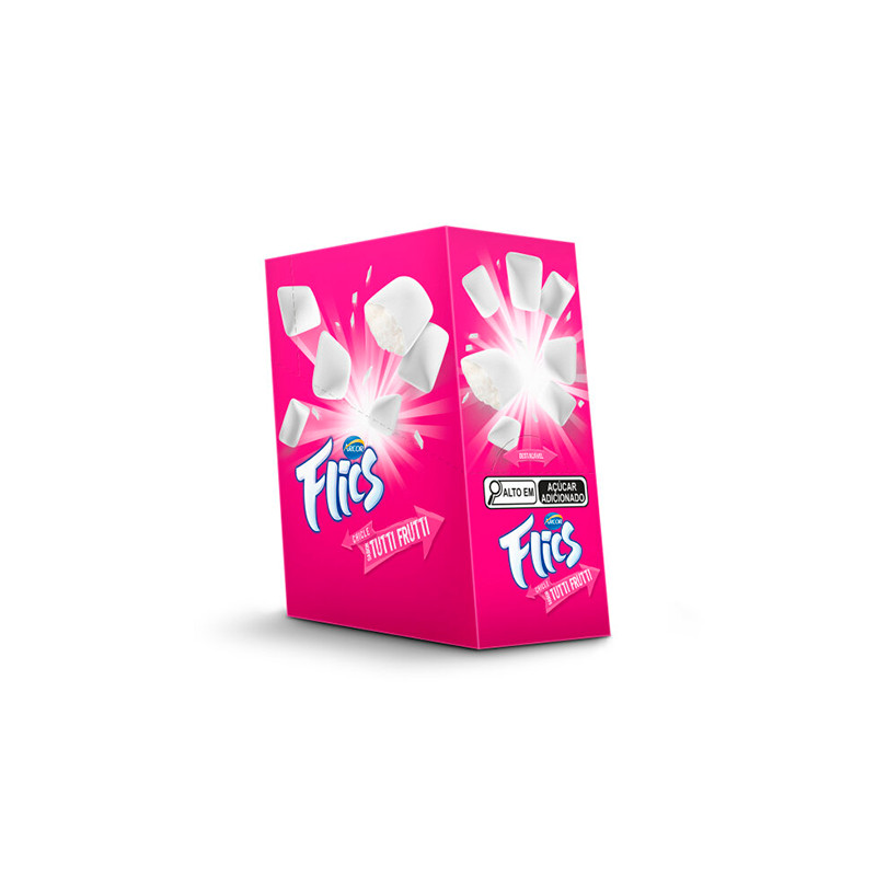 Chiclete Flics Tutti Frutti Com 12 Unidades - Food & Beverages