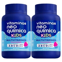 Kit 2 und Vitaminas Neo Química Kids Morango Mastigável c/ 60cpr