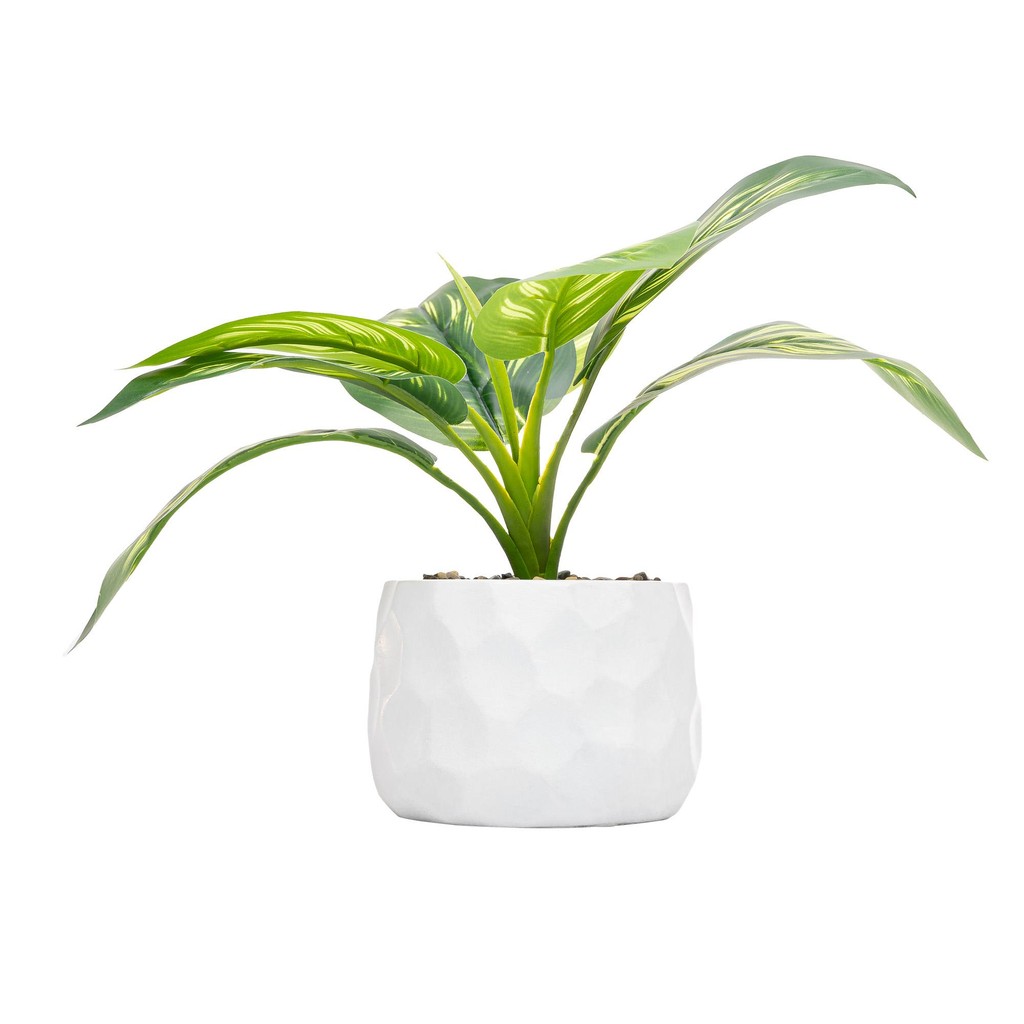 Cachepot de Cimento com Planta Artificial Prisma 10cm x 26cm - Home & Living