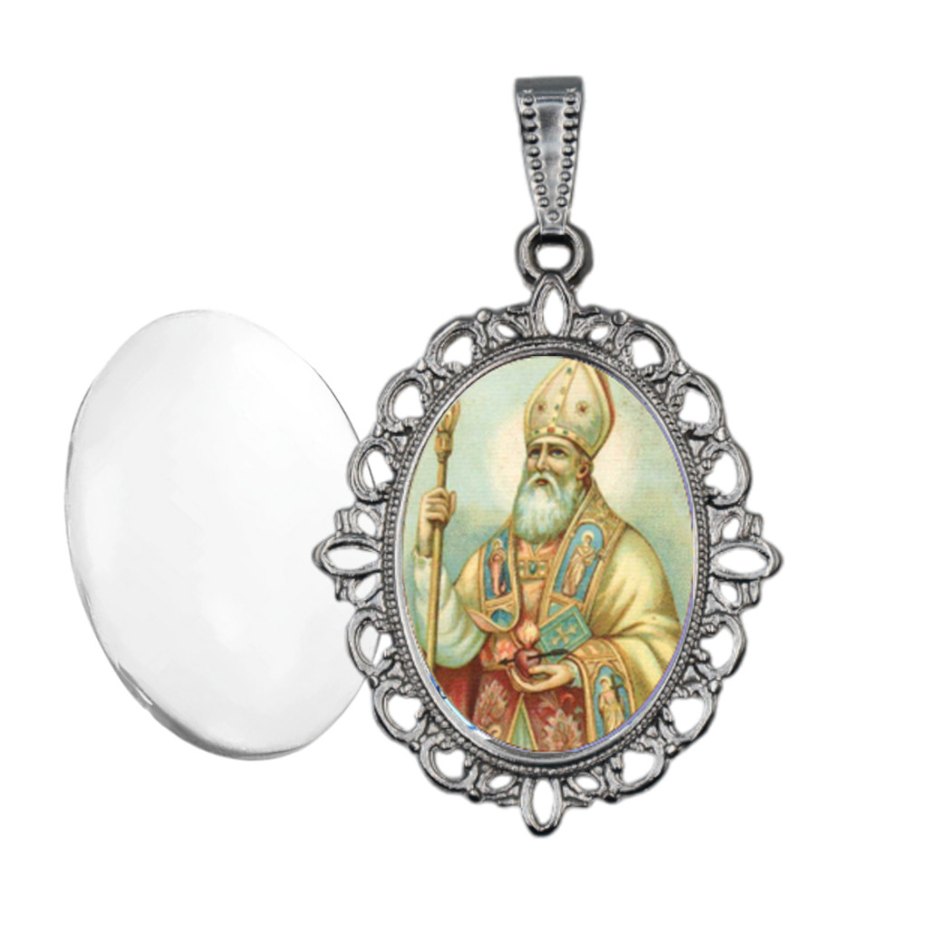 Medalha Relicario Santo Agostinho Pingente Resinado Catolico