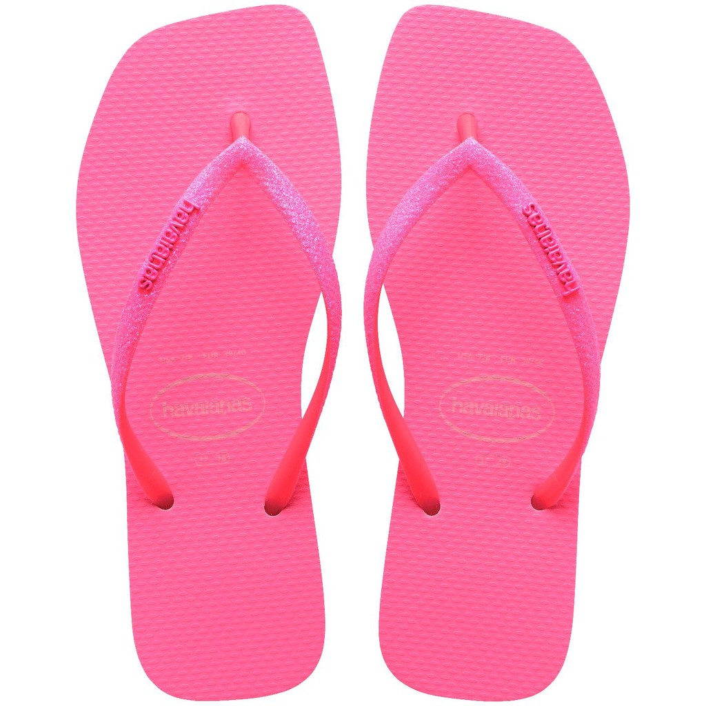 Chinelo Havaianas Slim Square Glitter Neon