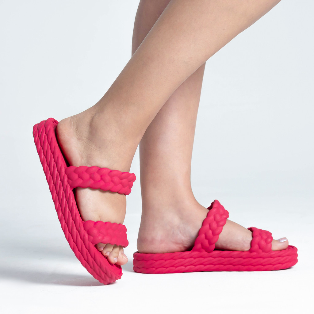 Chinelo Feminino Flatform com Trança | Sandália Papete Brizza Estilo Anabela Leve e Elegante