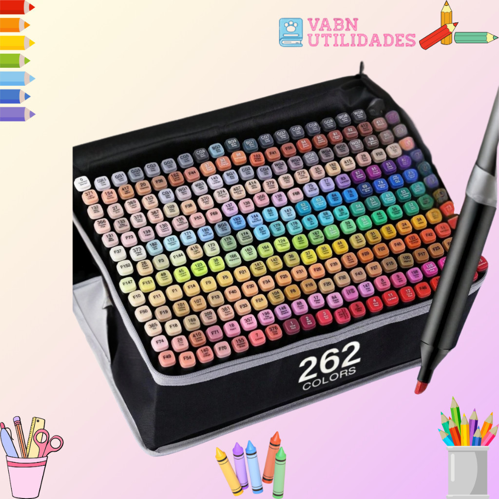 120/168/262 Cores Caneta Marcadora Com Ponta Dupla/Pintura De Arte/Aquarela / Escolar