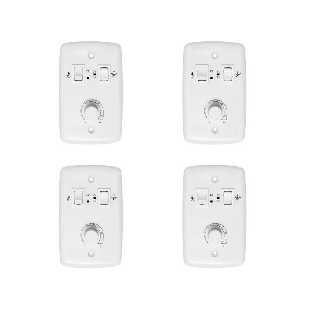 KIT COM 4 TRIO CONTROLE ROTATIVO P/1 LÂMPADA 4X2 BIVOLT