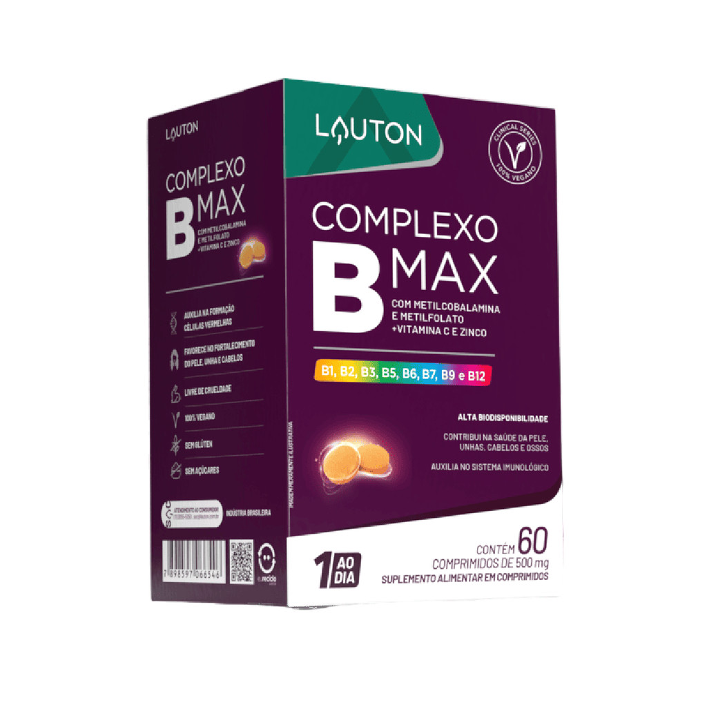 Complexo B Max da Lauton Pote com 60 Cápsulas em Oferta na Shopee