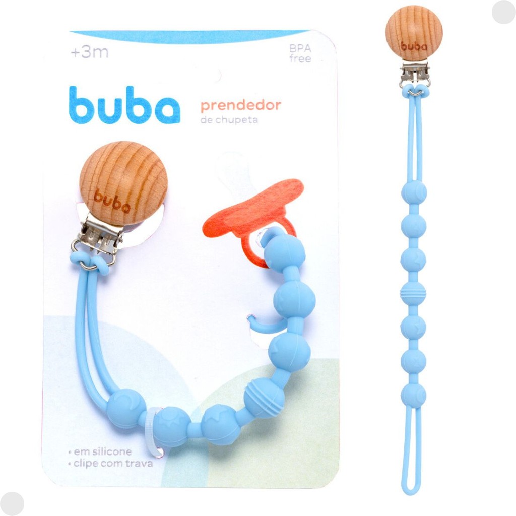 Prendedor de Chupeta para Bebês Em Silicone Livre BPA - Buba - Mom & Baby