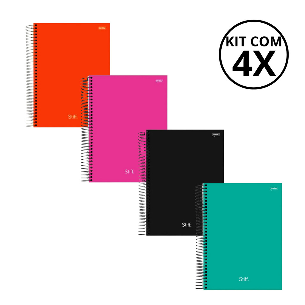 Kit Com 04 Cadernos 1 Matéria Universtario Stiff - Jandaia KIT 02 em Oferta na Shopee