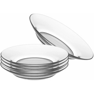 Kit Pratos De Vidro Liso 6 Peças  Sobremesa Elegante