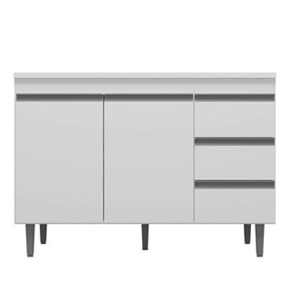 Balcão De Cozinha Andréia Com Tampo 120 Cm Branco – Ajl em Oferta na Shopee