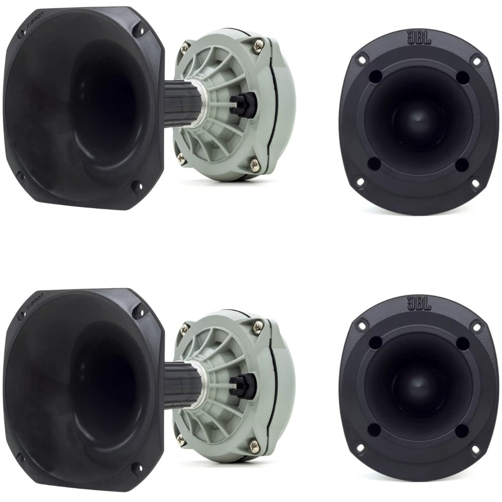 Kit 02 Driver JBL D250X 100W + 02 Super Tweeter ST400 Trio Black 150W + 02 Corneta Curta  LC14-50