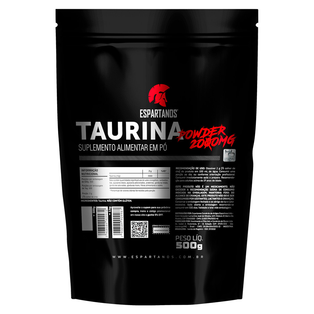 Taurina Powder 2000mg 500 g - Espartanos