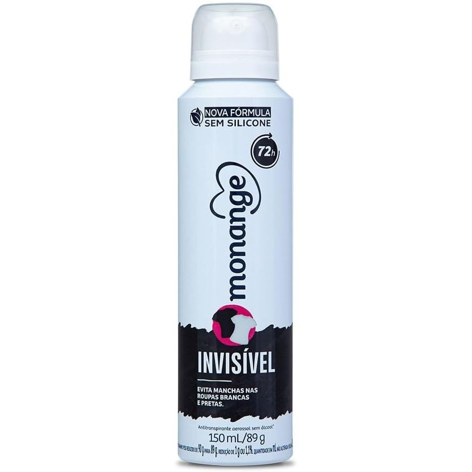 Desodorante Antitranspirante Monange Aerossol Invisível Com 150ml em Oferta na Shopee