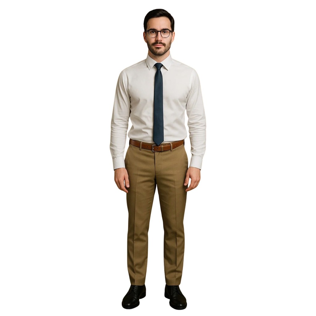Calça Social Masculina Slim Marrom Esverdeado Calça de Terno Oxford