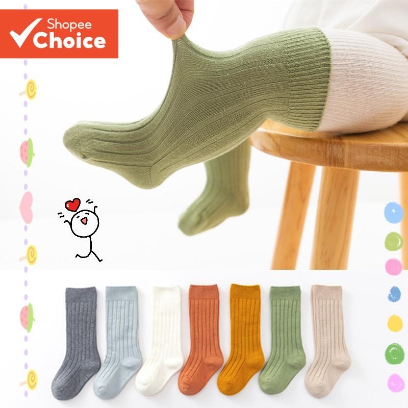 0-5 Anos Kids Toddler Baby Girls Boys Meias Longas De Malha De Algodão Antiderrapante em Oferta na Shopee