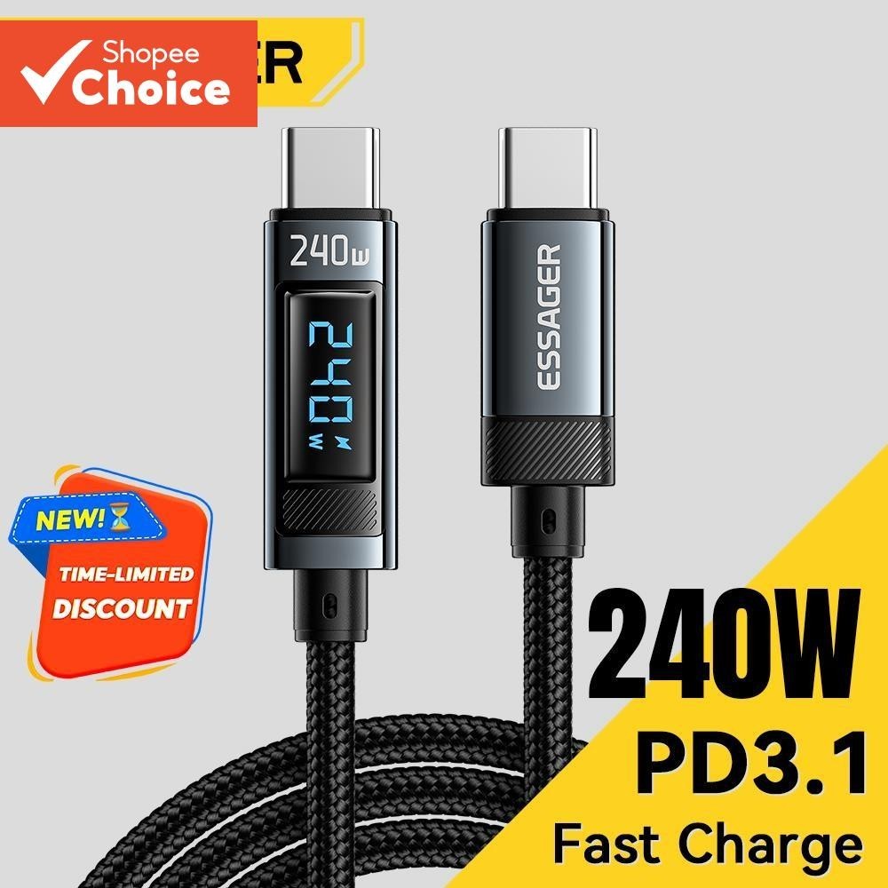240W USB Type C Para Cabo 100W PD Carregamento Rápido Fio iPhone 15 Pro Max macbook