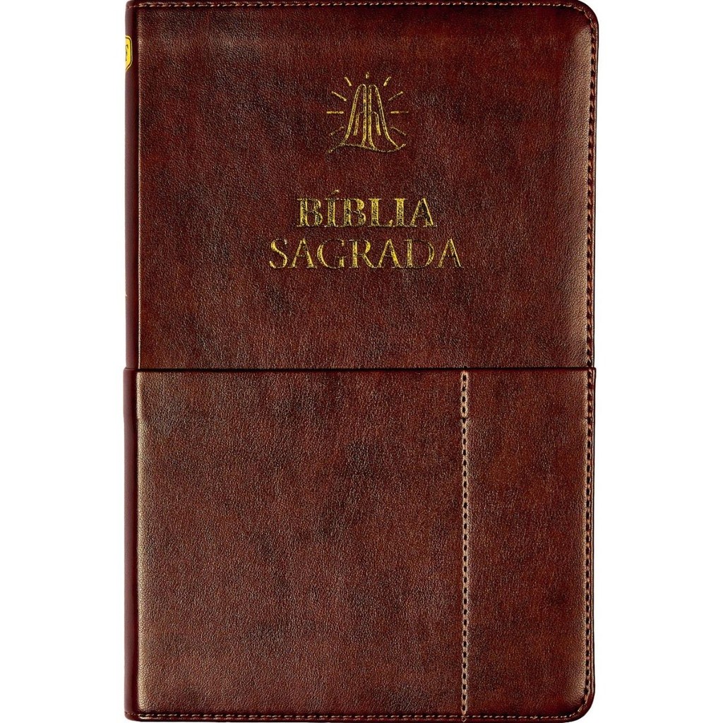 Bíblia Sagrada Slim | ACF | Couro-Soft Marrom com Bolso