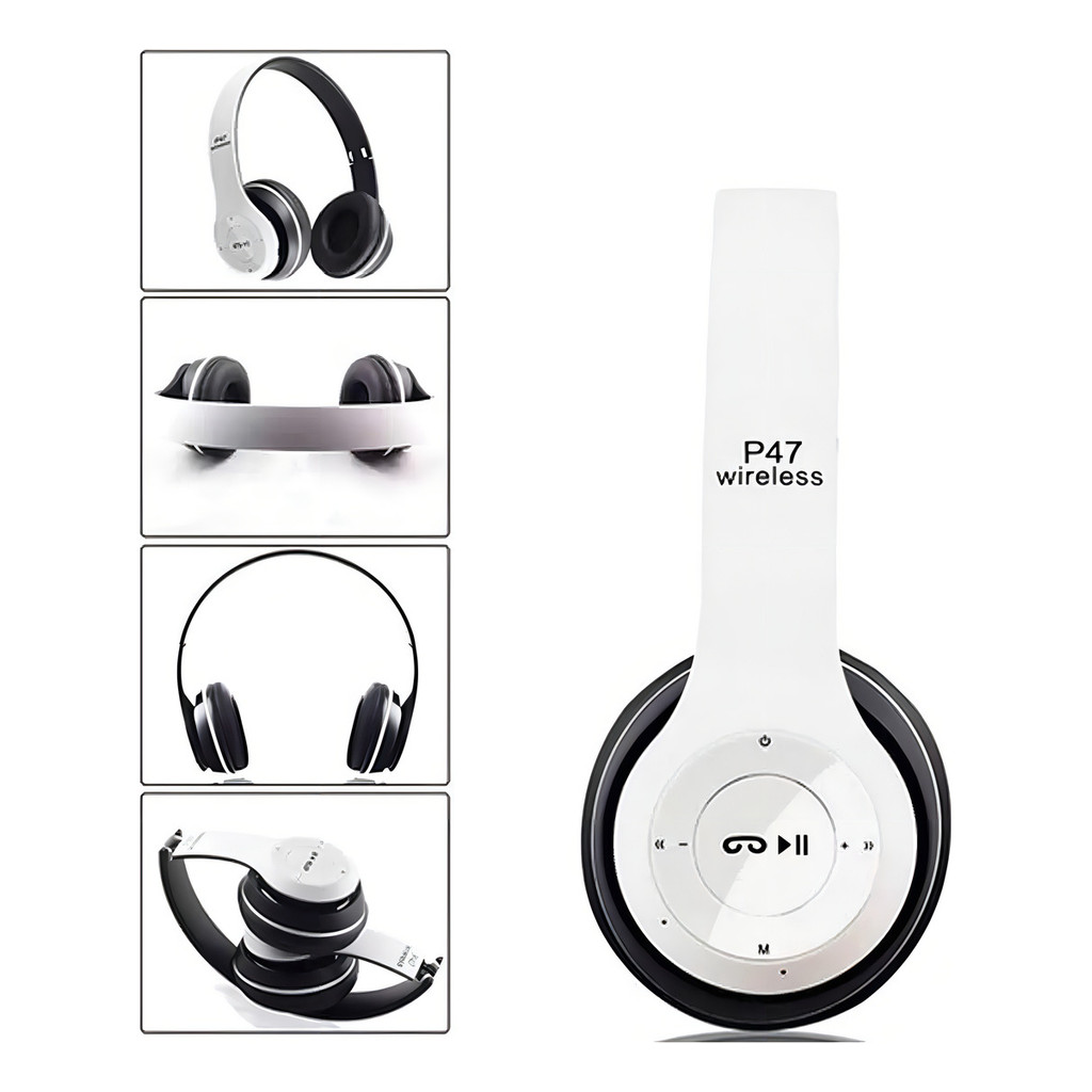 Fone P47 Headphone Sem Fio Estéreo Redução de Ruídos Bluetooth 5.0 Universal