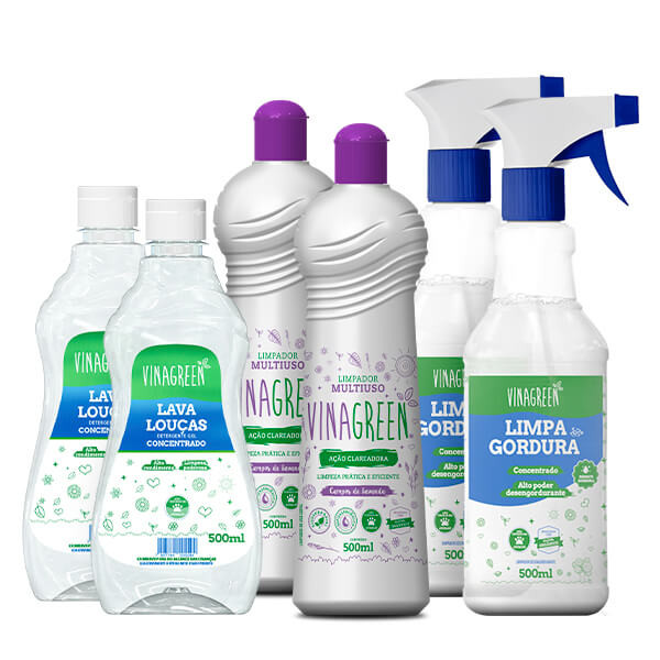 Kit Essenciais Vinagreen - Detergente + Desengordurante + Limpador multiuso Lavanda em Oferta na Shopee