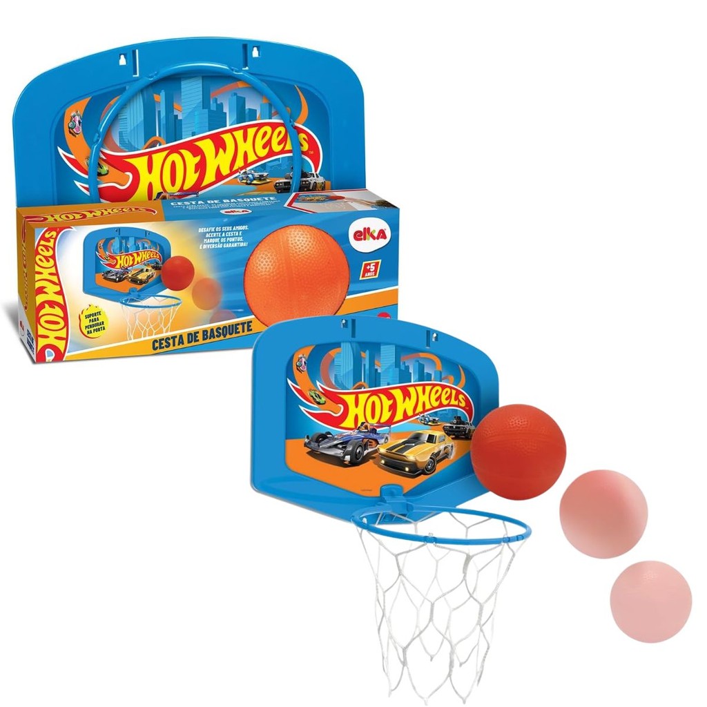 Cesta de Basquete Com Bola Hot Wheels 1327 - Elka em Oferta na Shopee