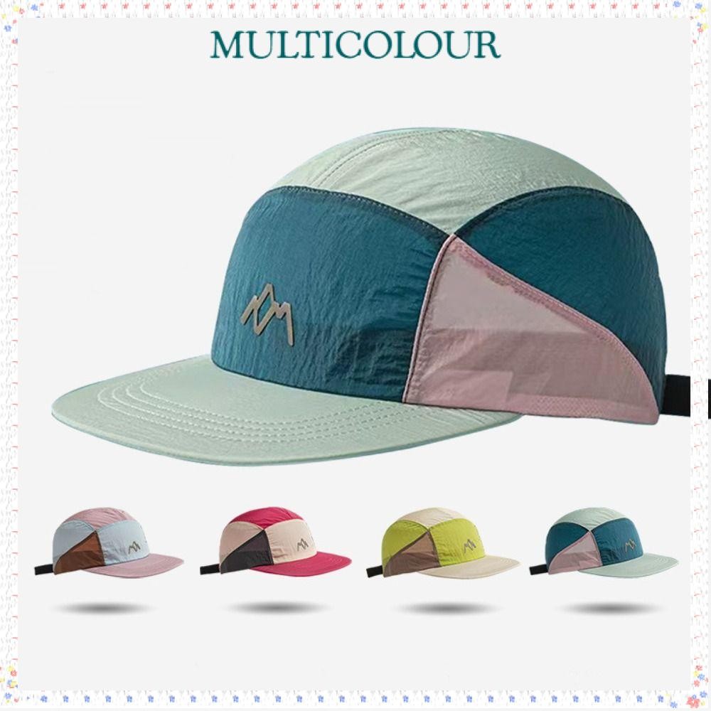 Boné De Beisebol De Aba Plana Multicolor , Chapéus De Acampamento Estilo Japonês De 5 Painéis , Fino Ajustável Para Guar em Oferta na Shopee
