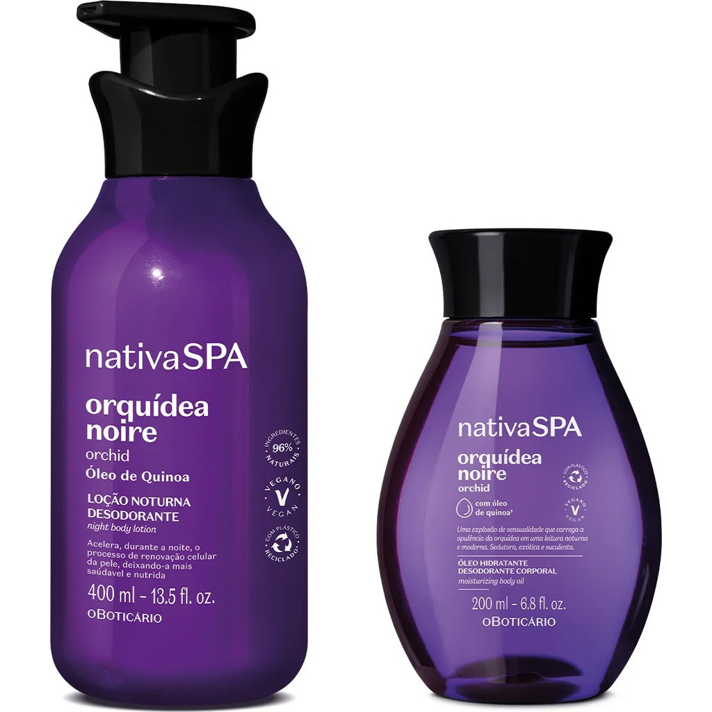 Kit Orquidea Noire: Loção Corporal 400ml + óleo Corporal 200ml Nativa Spa Boticario