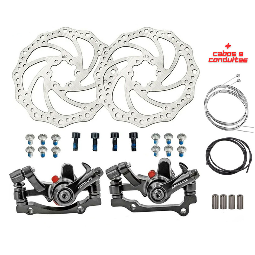 Kit Freio Disco Bike Mecânico Disco Pinça Rotor 160 em Oferta na Shopee