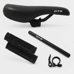 Selim GTS Mtb Preto + Par Manoplas + Canote